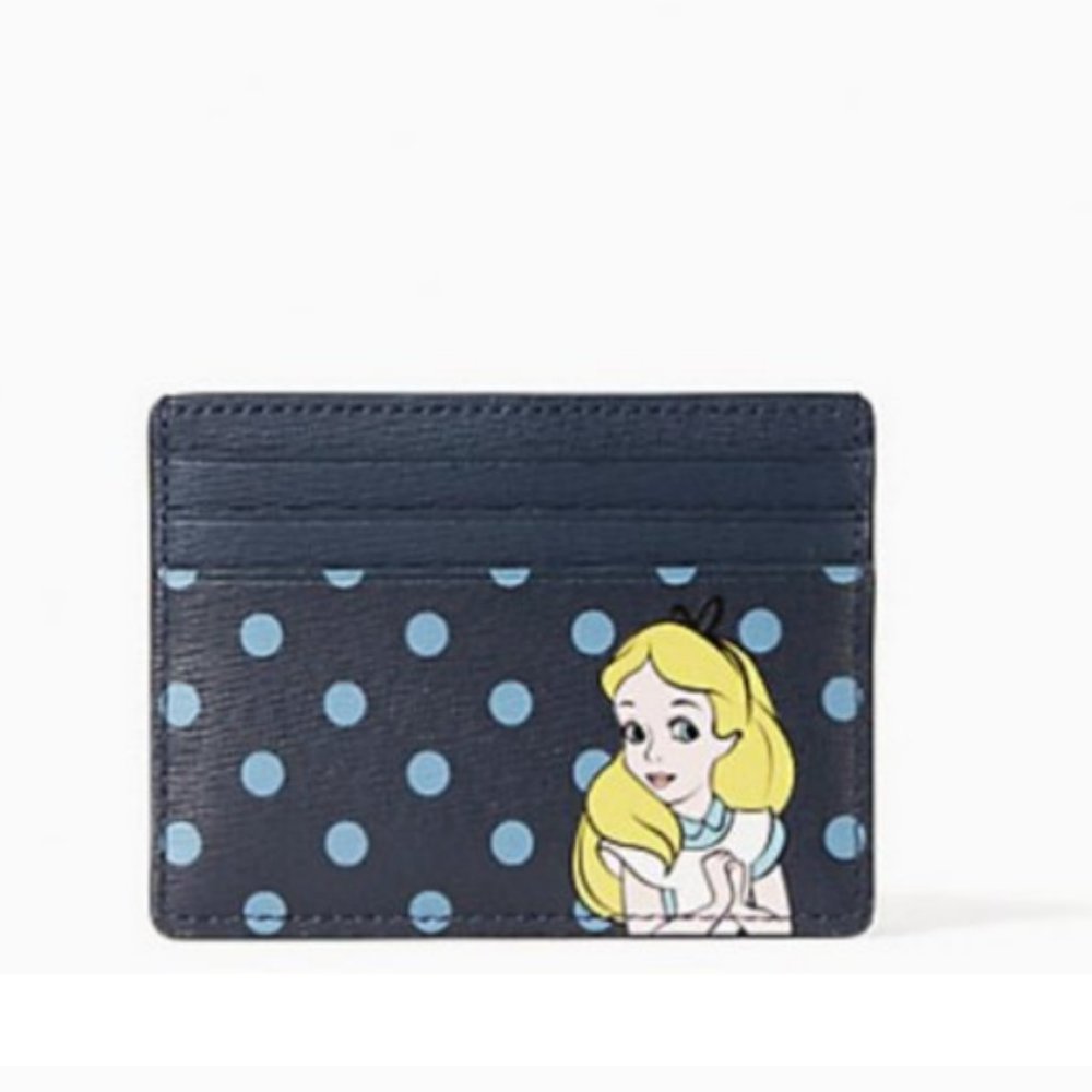 disney x kate spade alice in wonderland card holder nwt